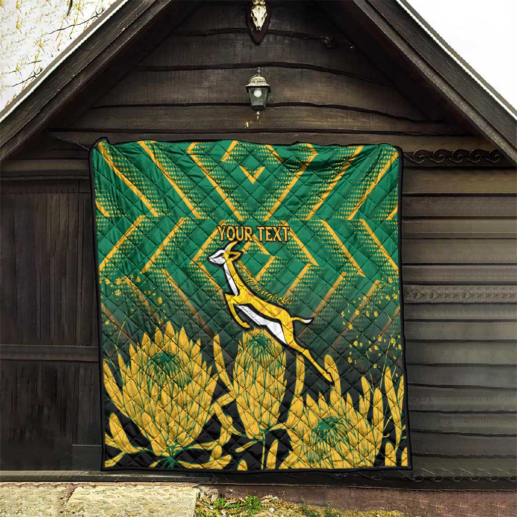 South Africa Rugby Custom Quilt Go Springboks Go