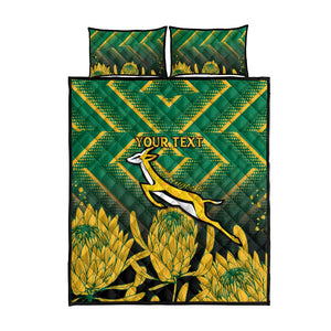 South Africa Rugby Custom Quilt Bed Set Go Springboks Go