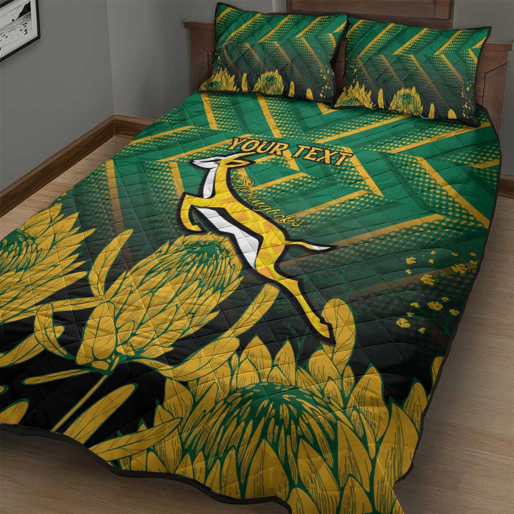 South Africa Rugby Custom Quilt Bed Set Go Springboks Go