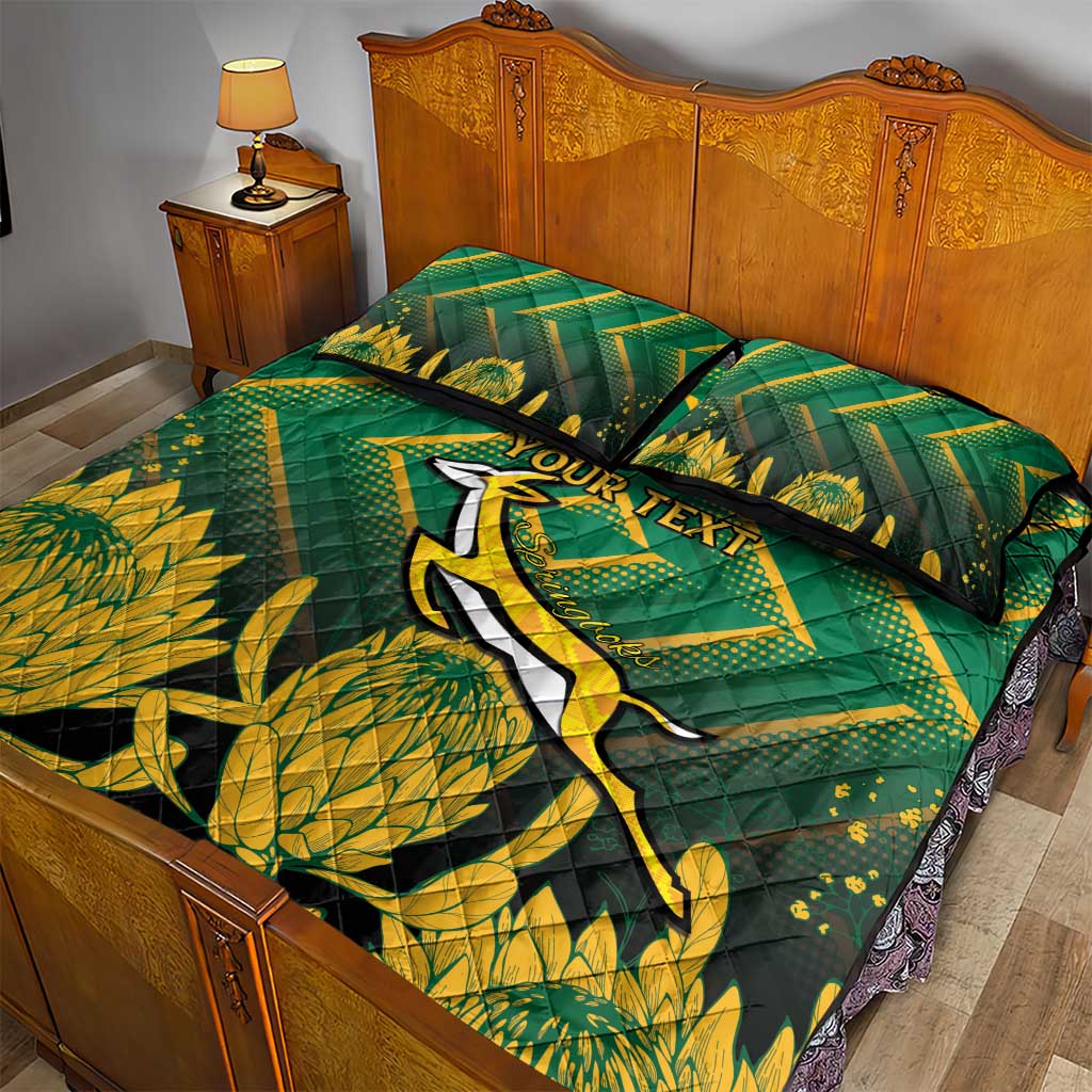 South Africa Rugby Custom Quilt Bed Set Go Springboks Go