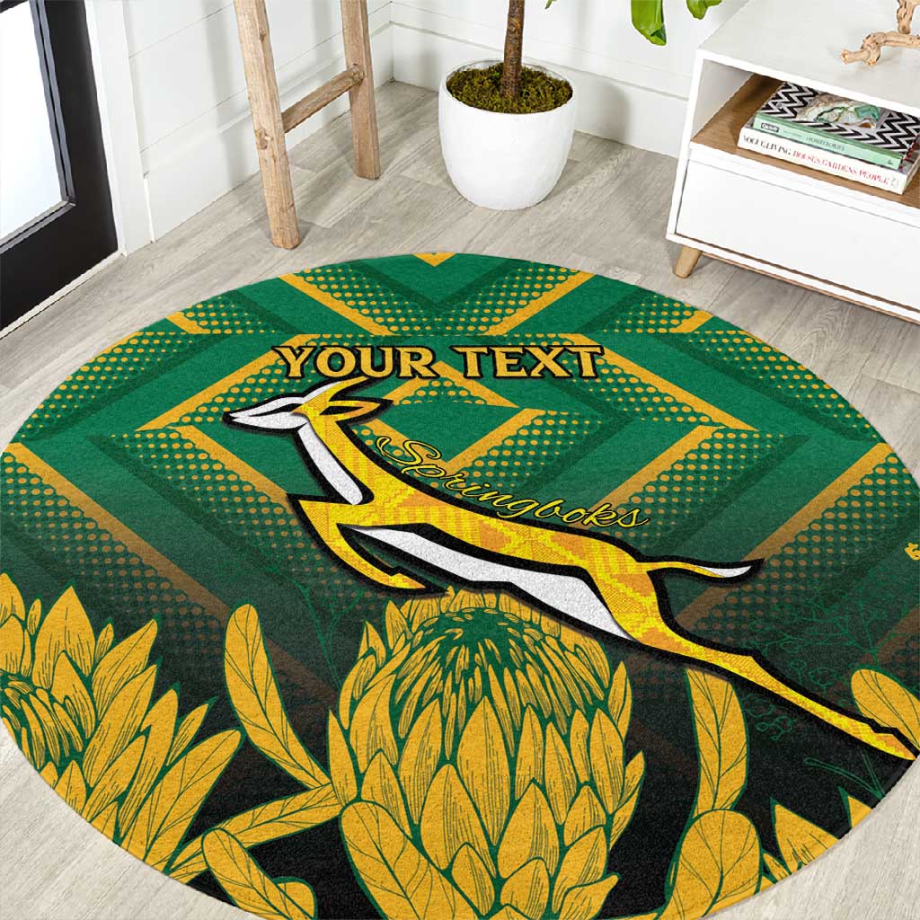South Africa Rugby Custom Round Carpet Go Springboks Go