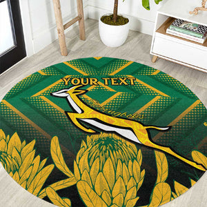 South Africa Rugby Custom Round Carpet Go Springboks Go