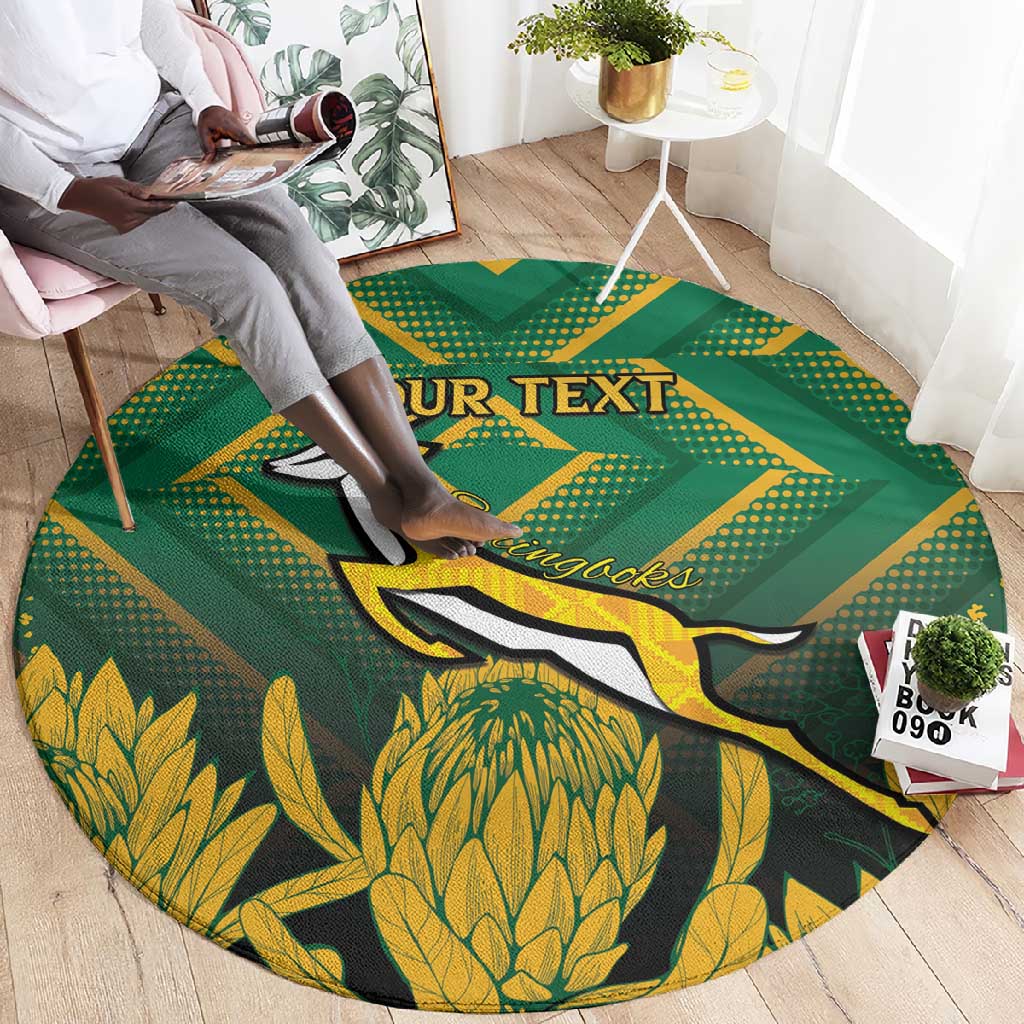 South Africa Rugby Custom Round Carpet Go Springboks Go