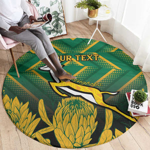 South Africa Rugby Custom Round Carpet Go Springboks Go