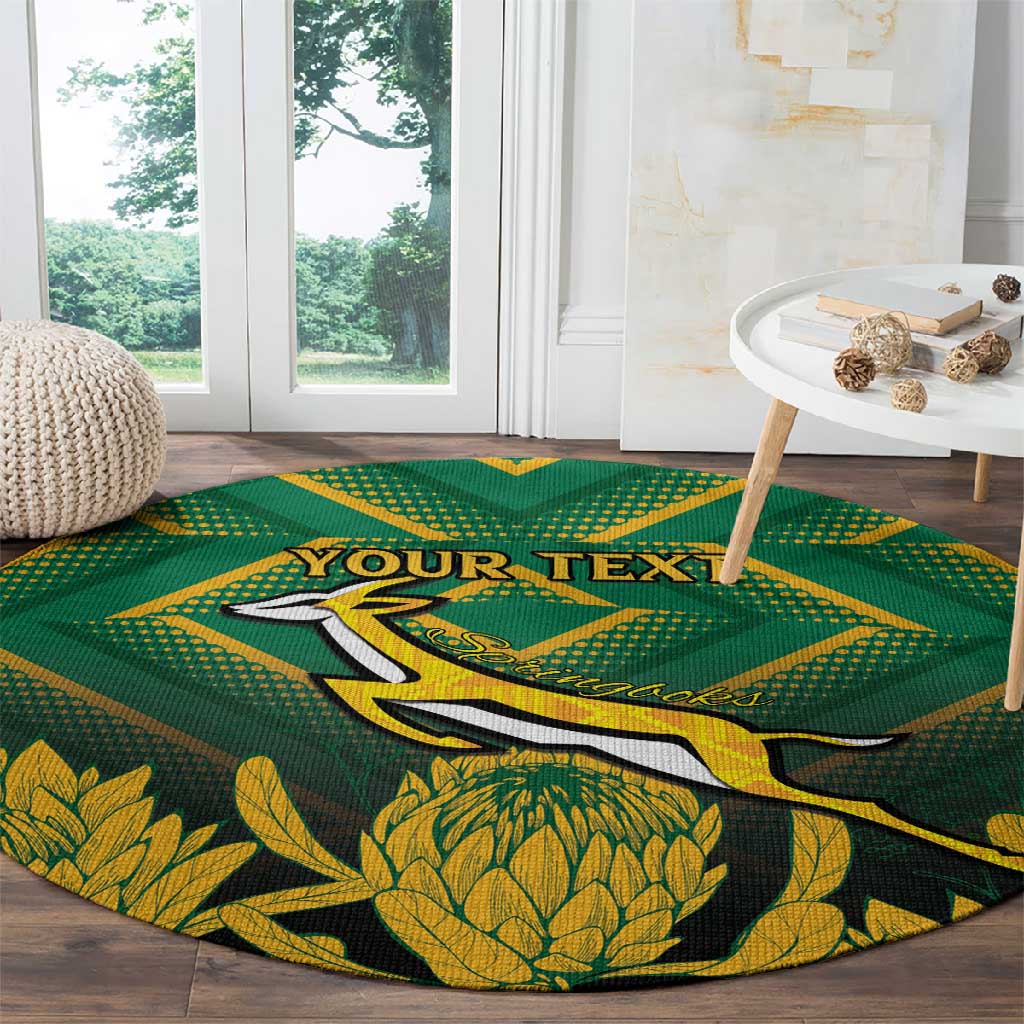 South Africa Rugby Custom Round Carpet Go Springboks Go