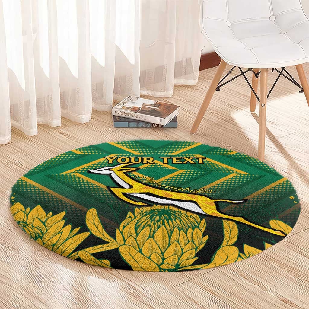 South Africa Rugby Custom Round Carpet Go Springboks Go