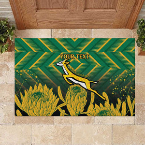 South Africa Rugby Custom Rubber Doormat Go Springboks Go