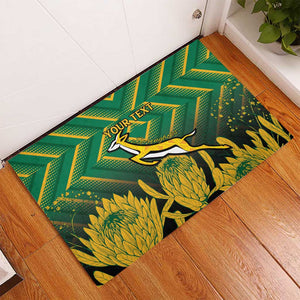 South Africa Rugby Custom Rubber Doormat Go Springboks Go