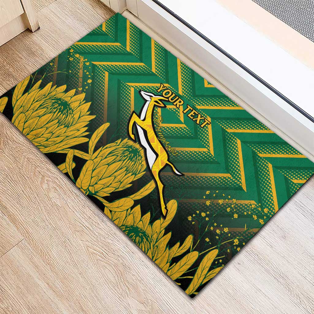 South Africa Rugby Custom Rubber Doormat Go Springboks Go