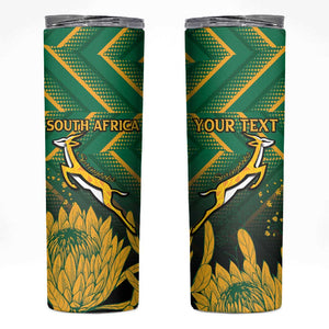 South Africa Rugby Custom Skinny Tumbler Go Springboks Go