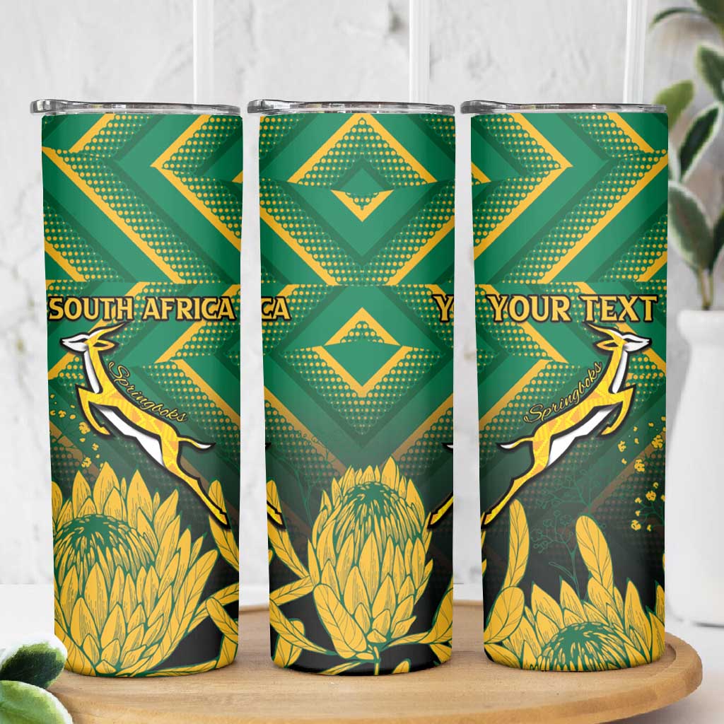 South Africa Rugby Custom Skinny Tumbler Go Springboks Go