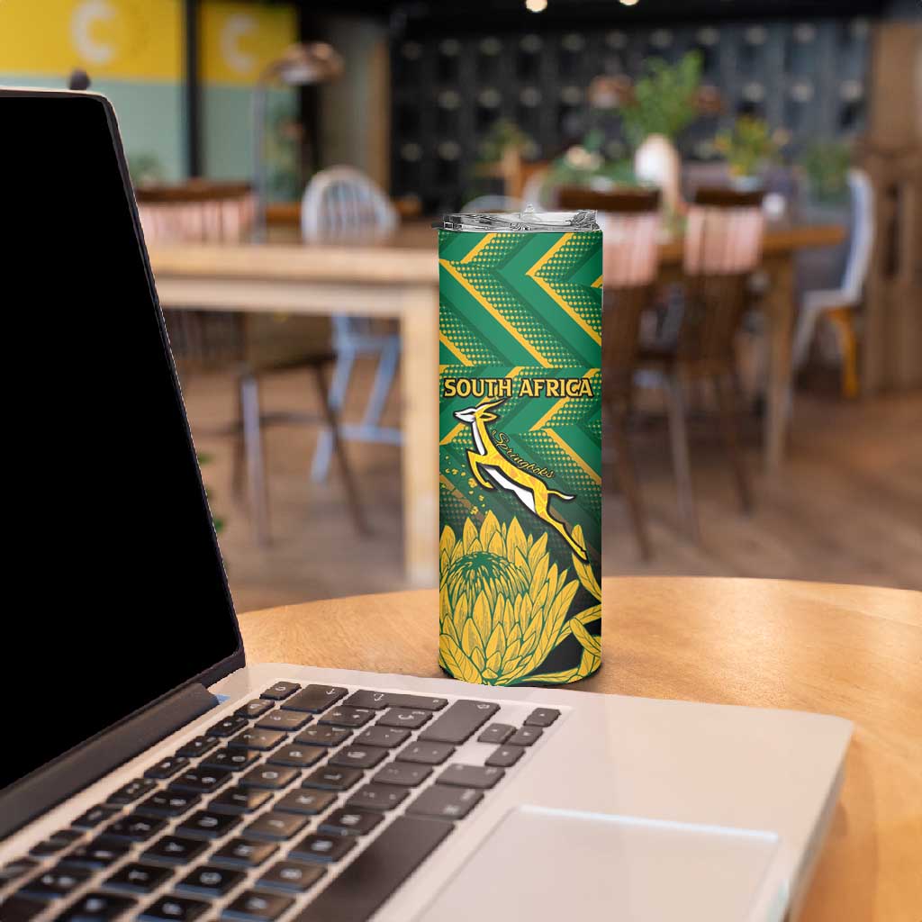 South Africa Rugby Custom Skinny Tumbler Go Springboks Go