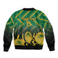 South Africa Rugby Custom Sleeve Zip Bomber Jacket Go Springboks Go