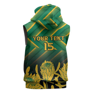 South Africa Rugby Custom Sleeveless Hoodie Go Springboks Go - African Pride