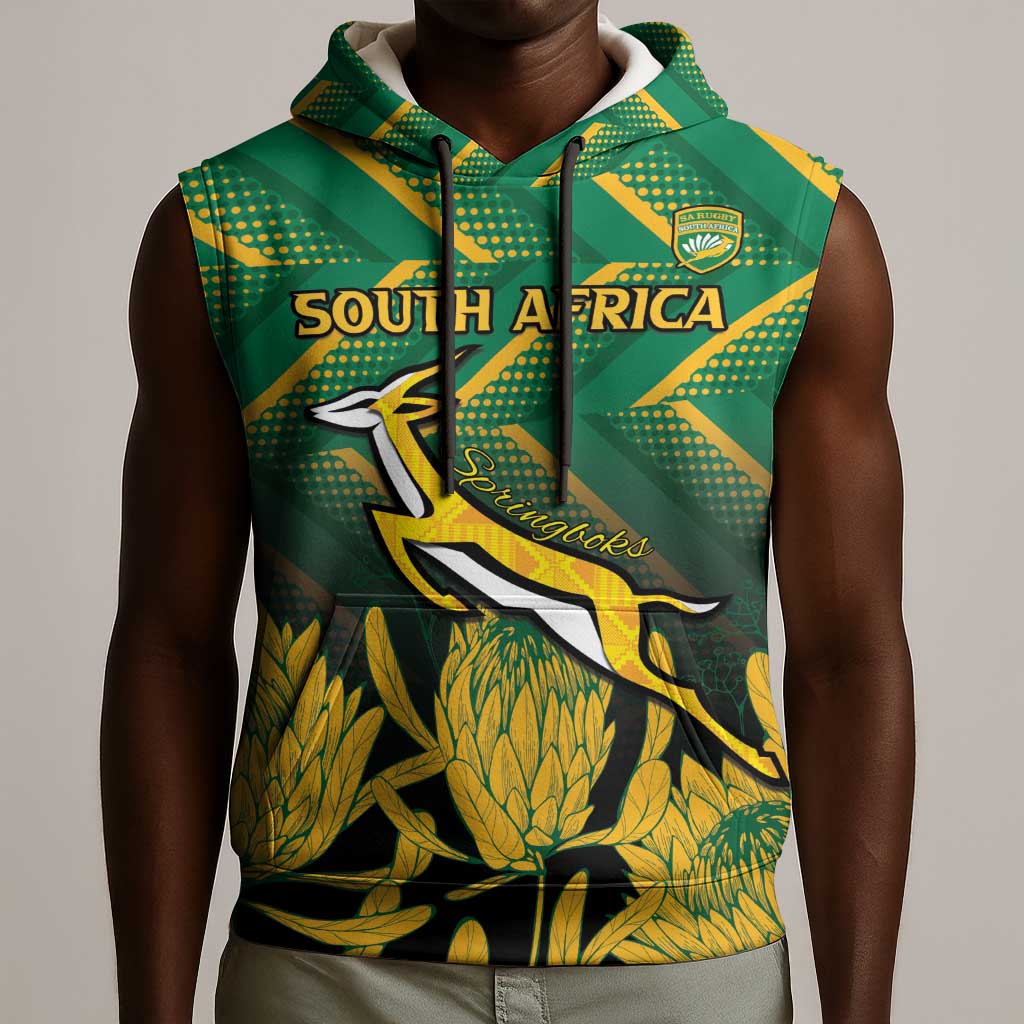 South Africa Rugby Custom Sleeveless Hoodie Go Springboks Go - African Pride