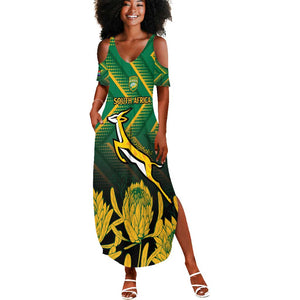 South Africa Rugby Custom Summer Maxi Dress Go Springboks Go