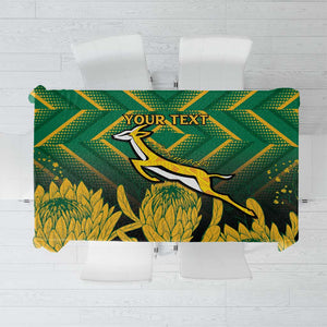 South Africa Rugby Custom Tablecloth Go Springboks Go