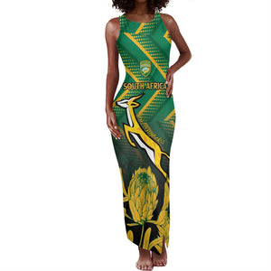 South Africa Rugby Custom Tank Maxi Dress Go Springboks Go