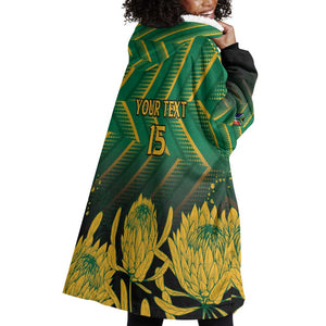 South Africa Rugby Custom Wearable Blanket Hoodie Go Springboks Go
