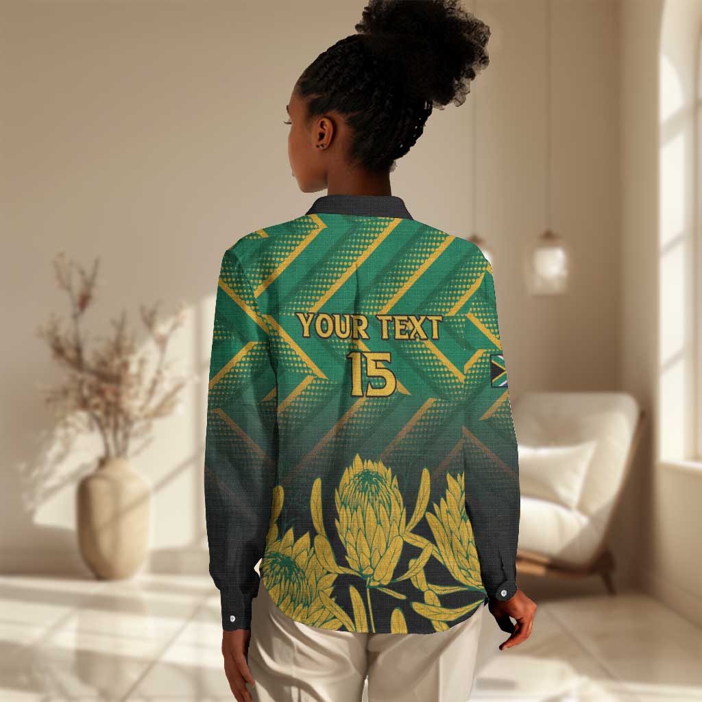 South Africa Rugby Custom Women Casual Shirt Go Springboks Go