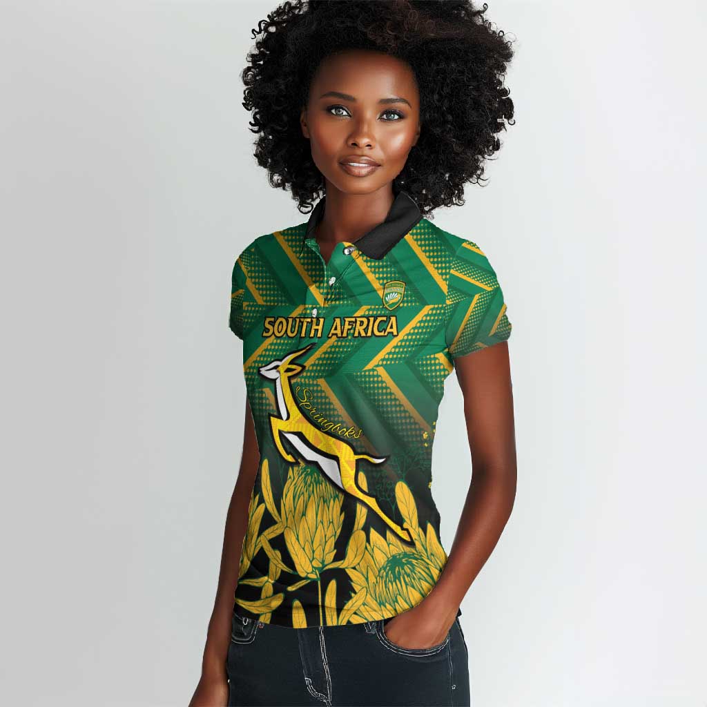 South Africa Rugby Custom Women Polo Shirt Go Springboks Go