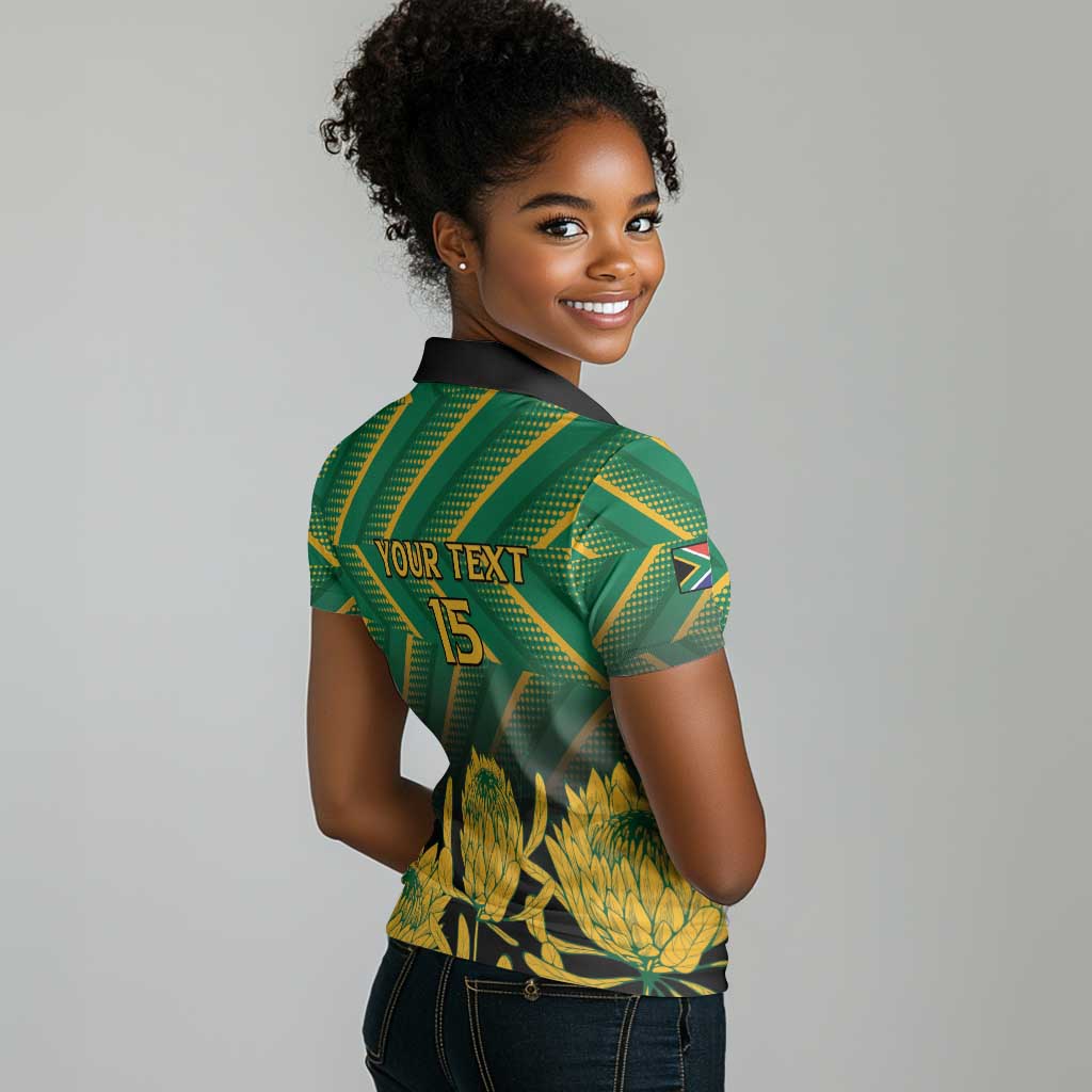 South Africa Rugby Custom Women Polo Shirt Go Springboks Go