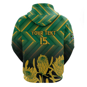 South Africa Rugby Custom Zip Hoodie Go Springboks Go