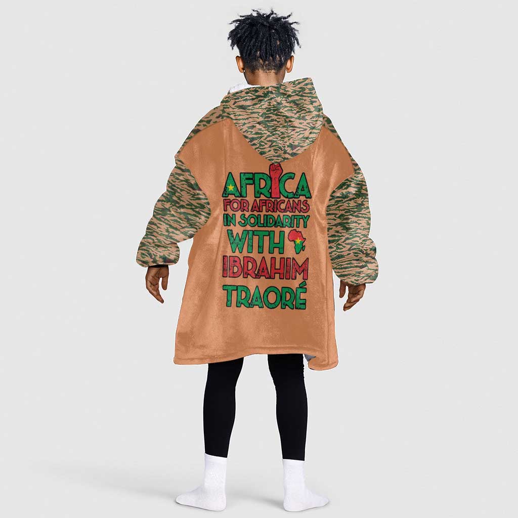 Traore Is My President Kid Wearable Blanket Hoodie Africa For Africans