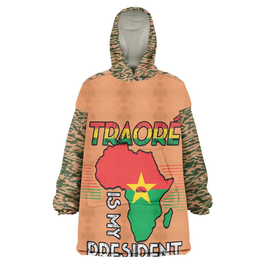 Traore Is My President Kid Wearable Blanket Hoodie Africa For Africans
