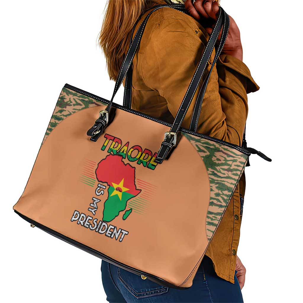Traore Is My President Leather Tote Bag Africa For Africans