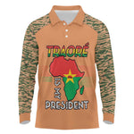 Traore Is My President Long Sleeve Polo Shirt Africa For Africans