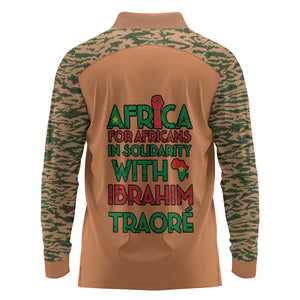 Traore Is My President Long Sleeve Polo Shirt Africa For Africans
