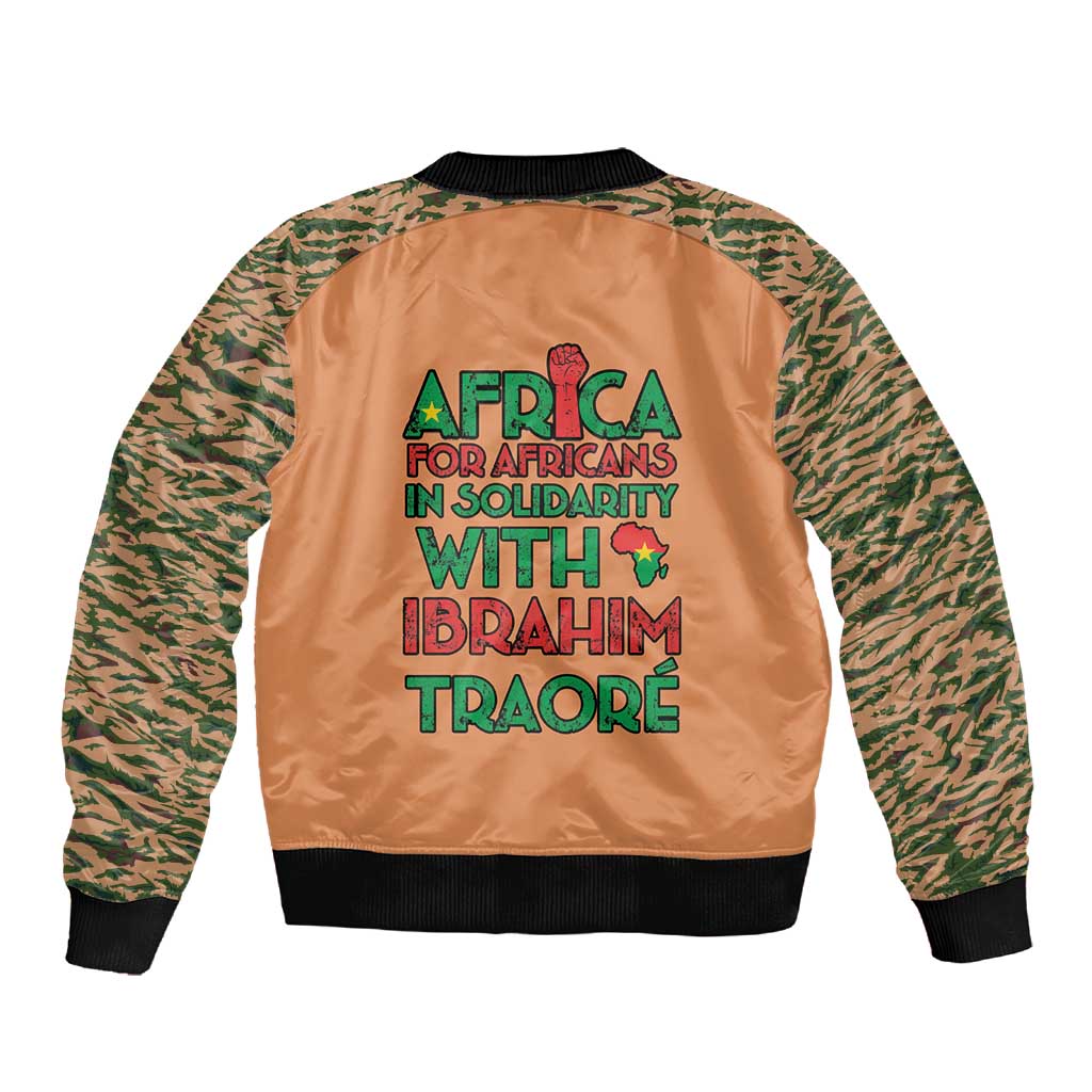 Traore Is My President Sleeve Zip Bomber Jacket Africa For Africans
