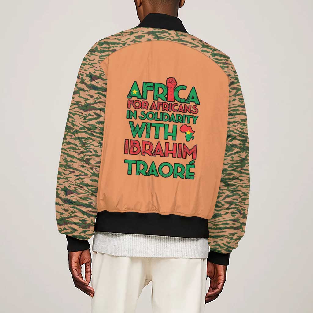 Traore Is My President Sleeve Zip Bomber Jacket Africa For Africans