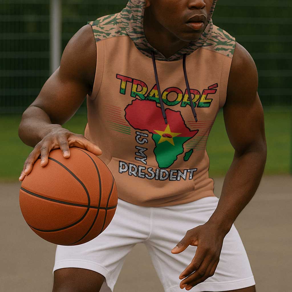 Traore Is My President Sleeveless Hoodie Africa For Africans - African Pride