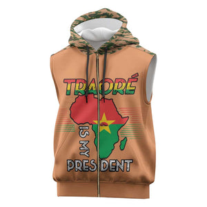 Traore Is My President Sleeveless Zip Hoodie Africa For Africans - African Pride