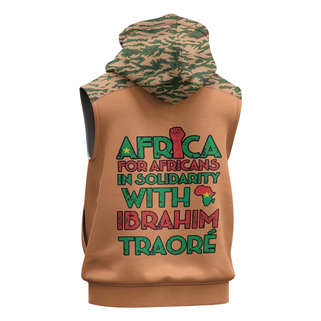 Traore Is My President Sleeveless Zip Hoodie Africa For Africans - African Pride