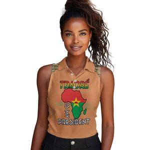 Traore Is My President Women Sleeveless Polo Shirt Africa For Africans