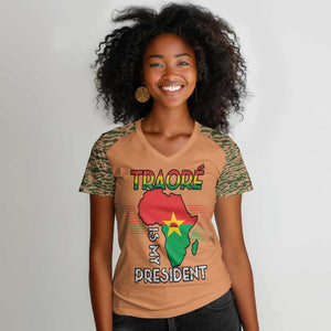 Traore Is My President Women V-Neck T-Shirt Africa For Africans