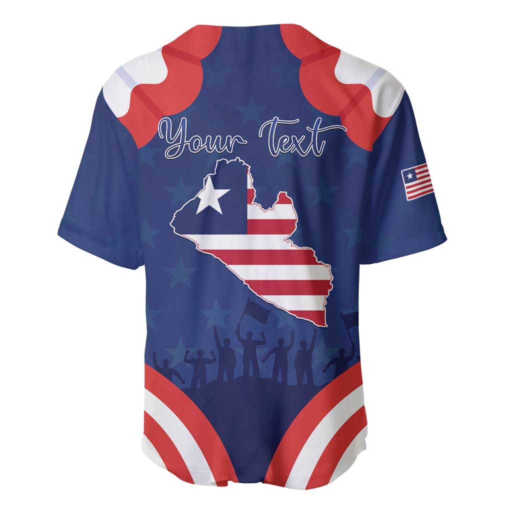 Personalized Liberia Flag Day Baseball Jersey One Flag One People - African Pride