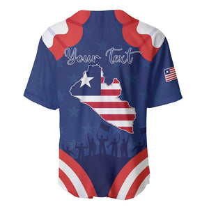 Personalized Liberia Flag Day Baseball Jersey One Flag One People - African Pride