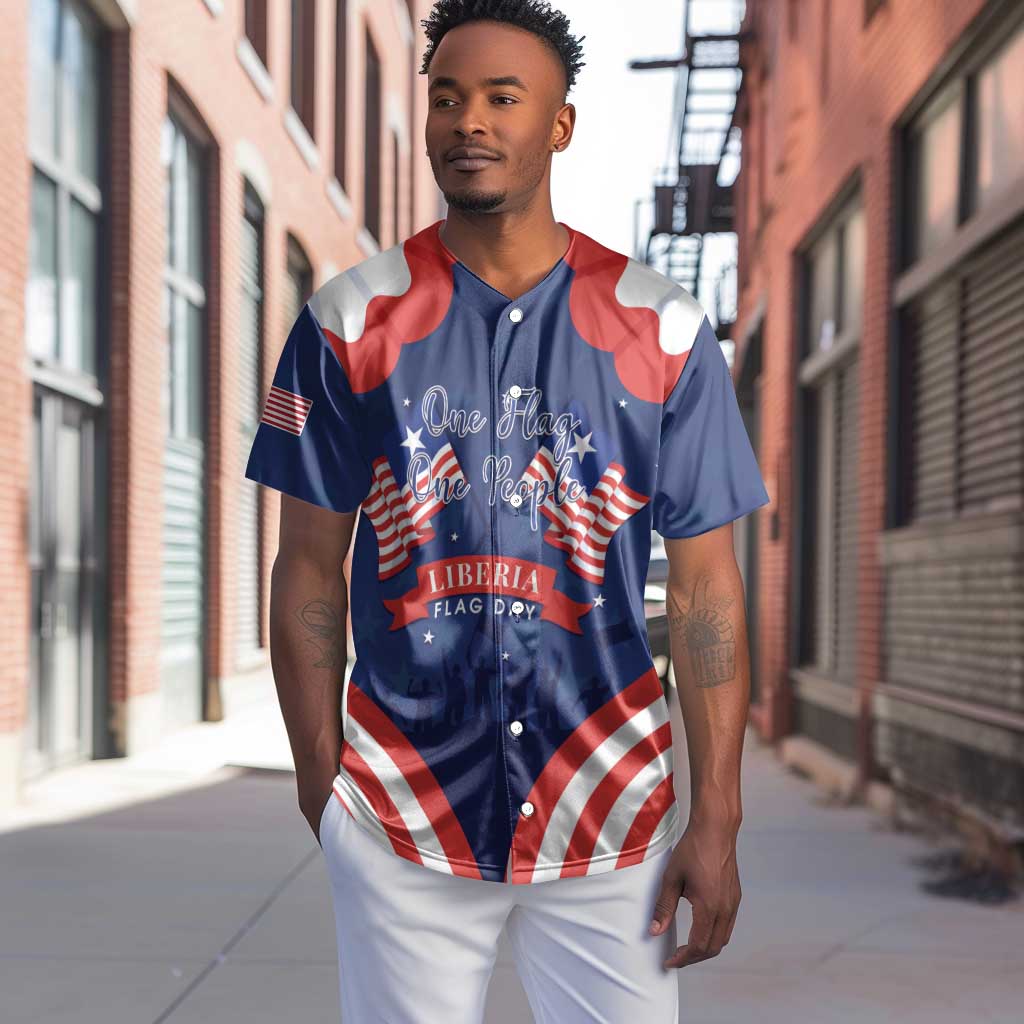 Personalized Liberia Flag Day Baseball Jersey One Flag One People - African Pride