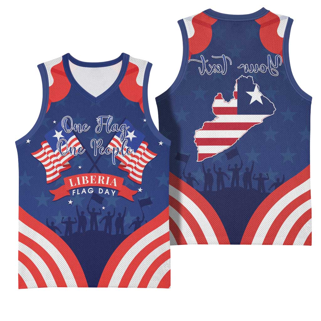 Personalized Liberia Flag Day Basketball Jersey One Flag One People - African Pride