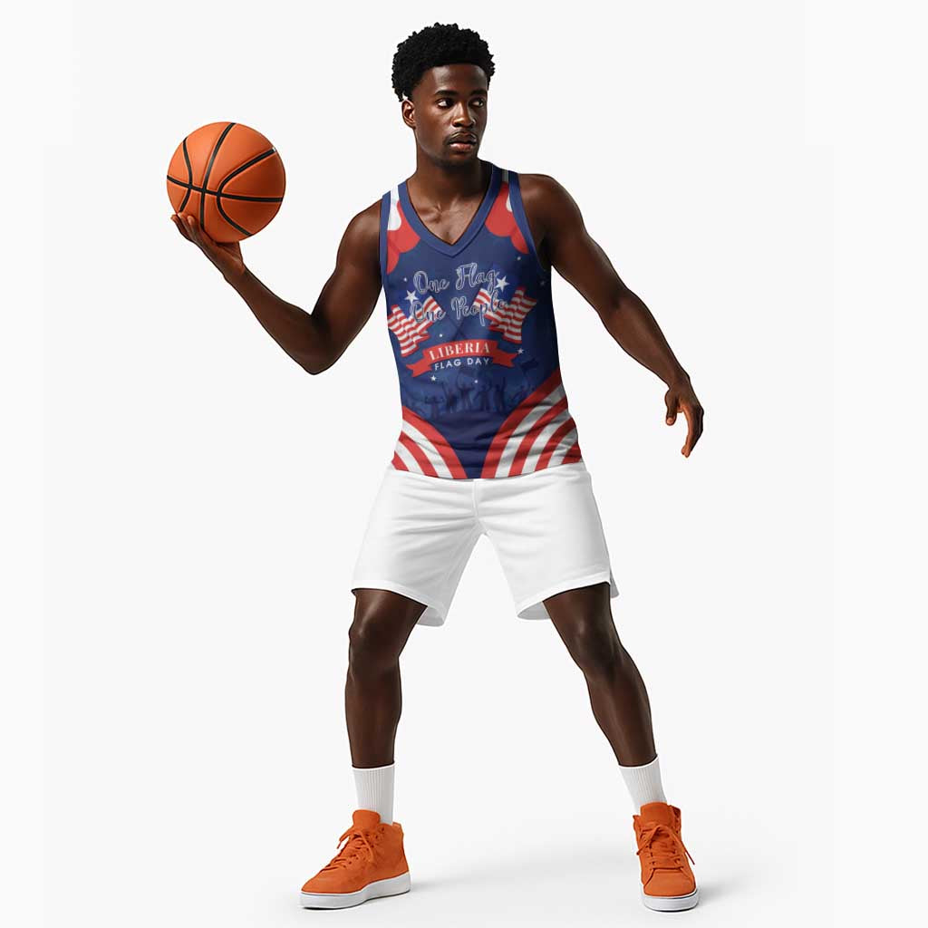 Personalized Liberia Flag Day Basketball Jersey One Flag One People - African Pride