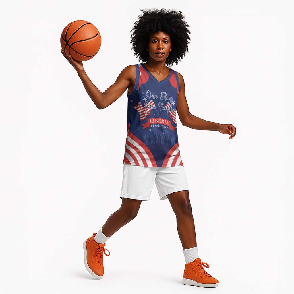 Personalized Liberia Flag Day Basketball Jersey One Flag One People - African Pride