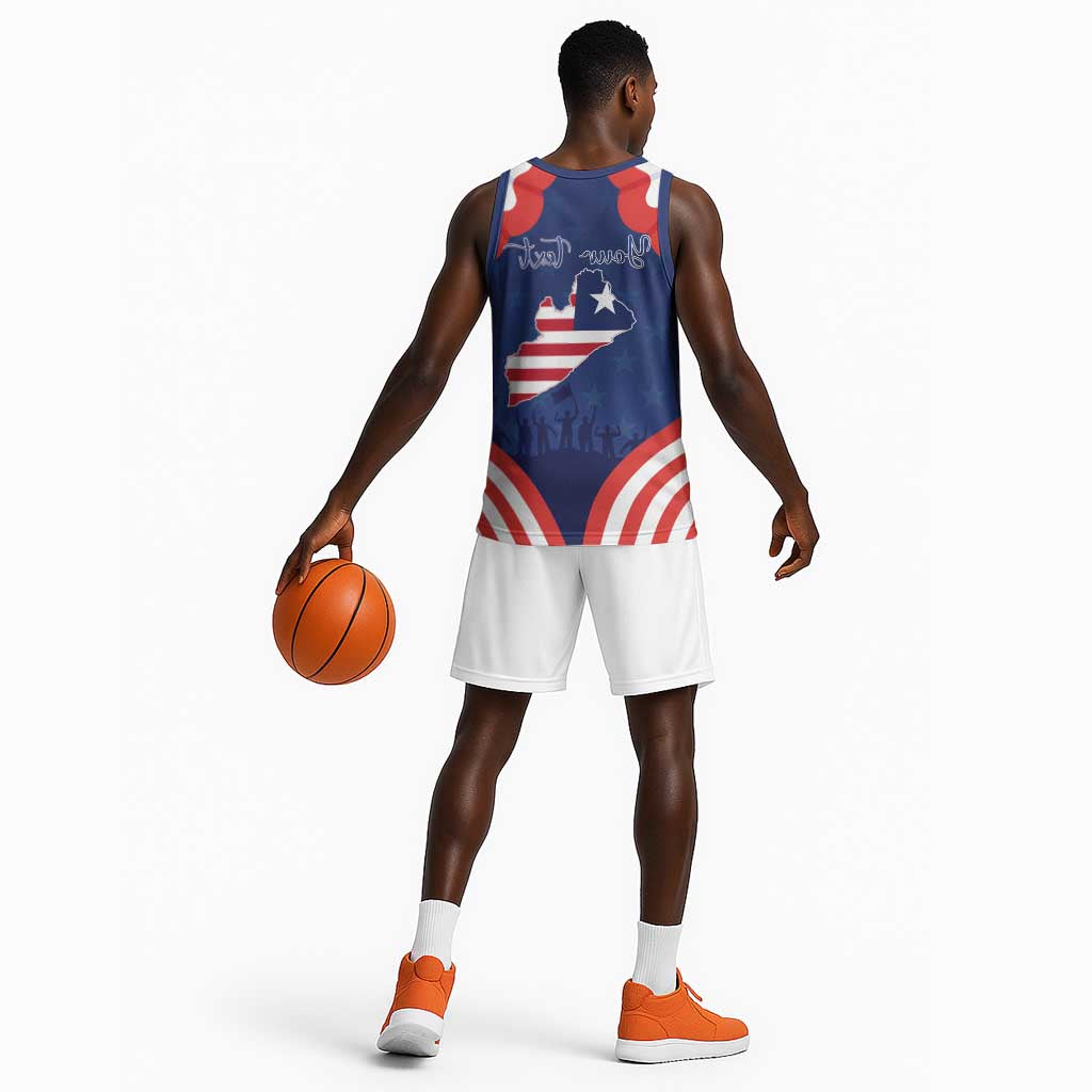Personalized Liberia Flag Day Basketball Jersey One Flag One People - African Pride