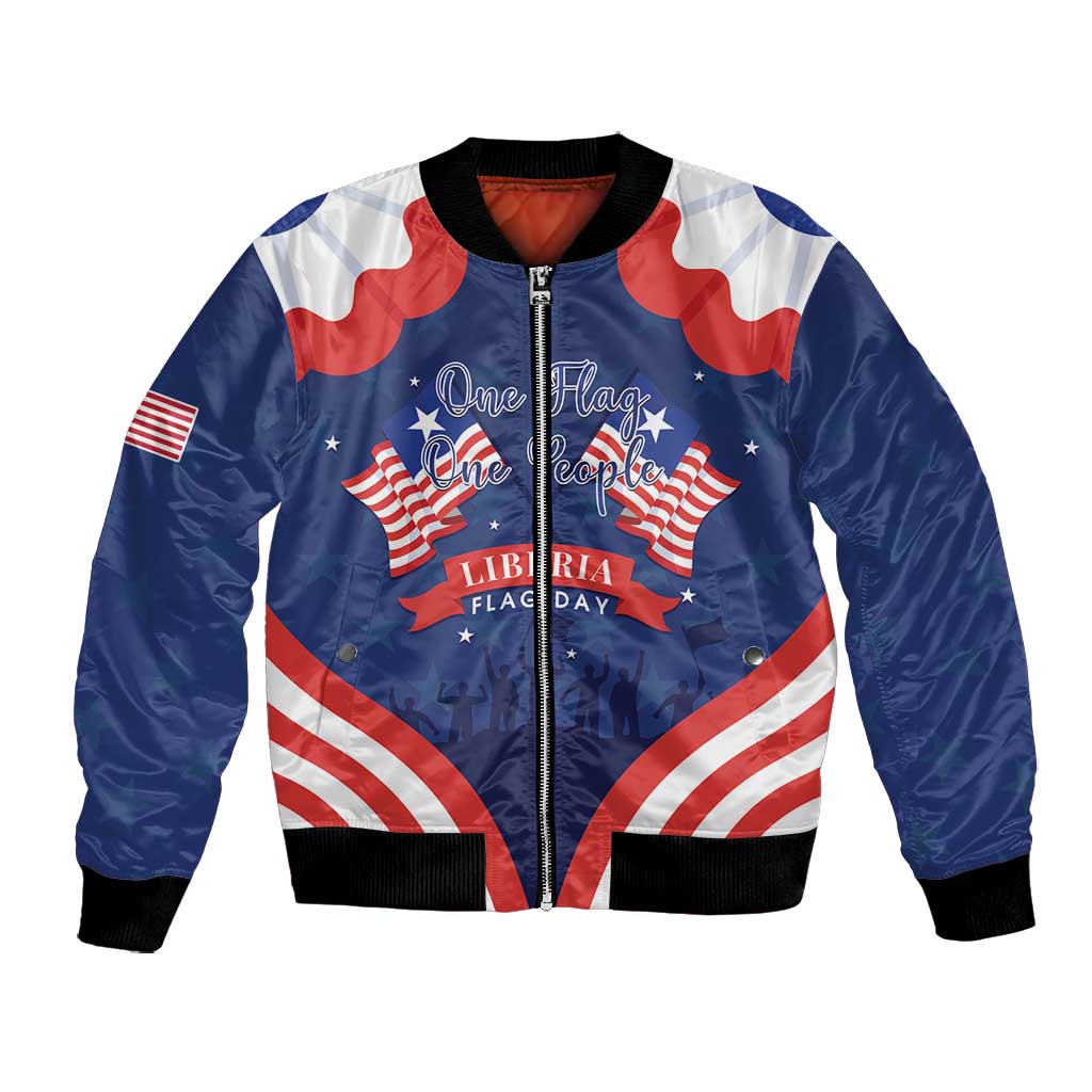 Personalized Liberia Flag Day Bomber Jacket One Flag One People - African Pride