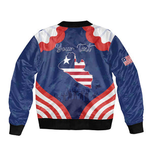 Personalized Liberia Flag Day Bomber Jacket One Flag One People - African Pride