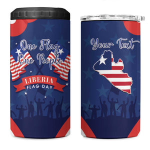Personalized Liberia Flag Day 4 in 1 Can Cooler Tumbler One Flag One People - African Pride