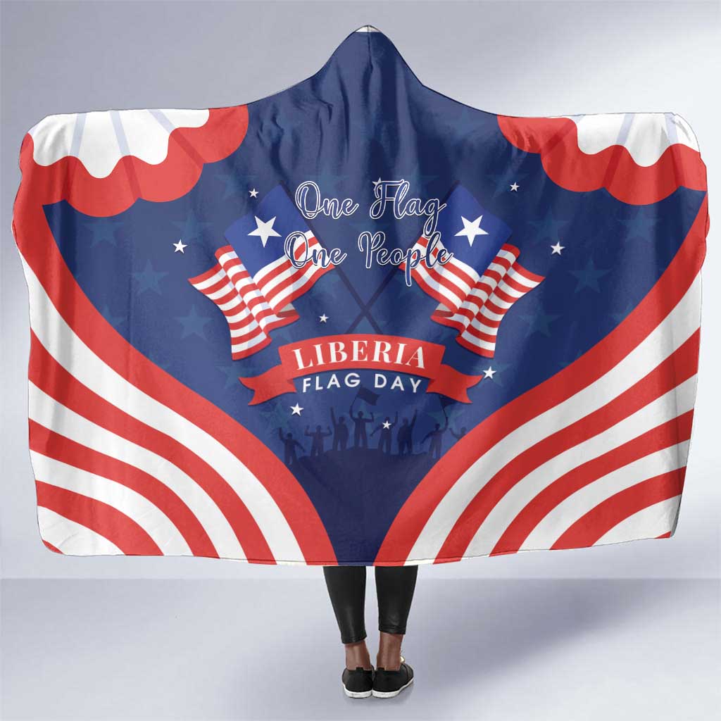 Liberia Flag Day Hooded Blanket One Flag One People - African Pride